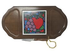 Vintage Charcuterie Cheese Board Teak Wood With Knife Fruit picture