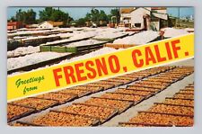 Postcard Greetings from Fresno California Yellow Banner Farm crop picture