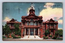 Fort Worth TX- Texas, Tarrant County Court House, Antique Vintage c1943 Postcard picture