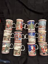 dunoon mugs bone china Set Of 12 Christmas From 1994-2010 Used Once picture
