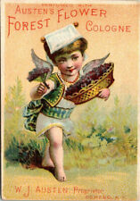 c1880s Austens Forest Flower Cologne Angel Oswego Bath NY Victorian Trade Card picture