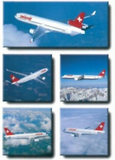Swissair Airbus A319 & A320 & A321 & A330 & MD-11 postcard picture