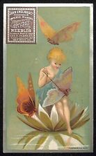 John English Needles / Edward Barlow Dry Goods Victorian Trade Card Butterfly picture