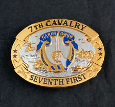🌟US Army 7th Cavalry Regiment GarryOwen, 7th Cav Gold & Silver Tone Belt Buckle picture