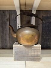 Vintage / Antique S & S Co Copper Tea Kettle Pot Kettle w/ Wooden Knob & Handle picture