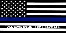 (10 Pack) All Gave Some Some Gave All USA Thin Blue Line Vinyl Bumper Sticker  picture