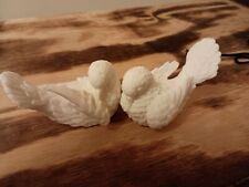 Vintage Italian White Alabaster Dove Figurines Set of 2 picture