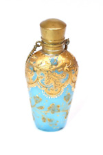 Moser Aqua Blue Opaline Gold white Enameling Chatelain Enamel  Antique c 1900's picture