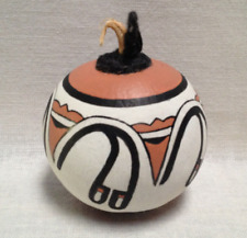 Native American Pueblo Signed Painted Gourd Christmas Ornament ~ New Mexico picture