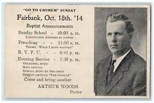 c1905's Go To Church Sunday Schedule Correspondence Fairbank Iowa IA Postcard picture