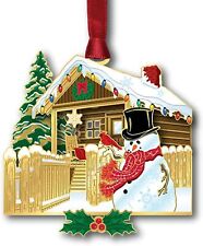 Beacon Design Holiday Log Cabin Ornament with Red Cardinal Snowman, Tree Deco... picture