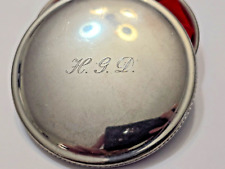 Vintage Tiffany & Co Handcrafted Engraved Red Velvet Lined Pewter Box picture