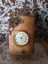 Beautiful Hand Crafted Burl Wood Charles Elkan Timeless Treasures Clock picture