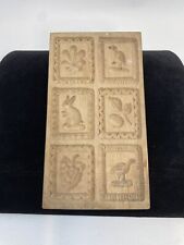 Vintage Carved Wood Springerle Cookie Stamp Mold: 6 Animals & Plants: Germany picture