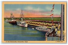 c1940's Port Brownsville Steamer Ship Brownsville Texas TX Vintage Postcard picture