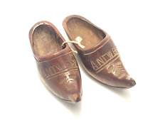 Pair Vintage Souvenir Antwerp Belgium  Mini Wooden Shoes  picture
