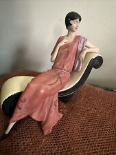 Vintage Seated 1920s Woman Statuette In Resin picture