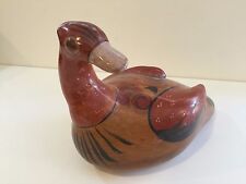 Vintage Large Mexican Tonala Art Pottery Bird, 10 1/2
