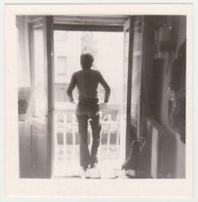 Secret Snapshot Man on Terrace Watching Freedom Artsy Lignt n Shadows Old Photo picture