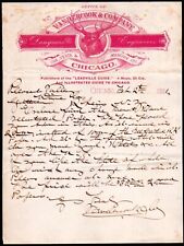 1881 Chicago - Vandercook & Co - Engravers Designers - Color Letter Head Bill picture