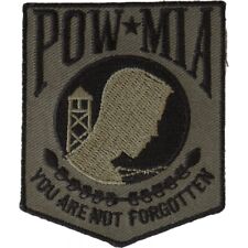 Patch (Iron-On), POW MIA Subdued OG Green Tactical Not Forgotten, 2.5