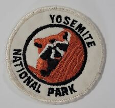 Yosemite National Park Calif Raccoon Behind Tree Embroidered Patch Badge Vintage picture