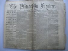 ORIGINAL Civil War Philadelphia Inquirer December 1, 1863 Morgan in Canada picture
