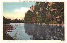 Postcard VA Holston River Nature Scenic View Water Mountains Abingdon Virginia  picture