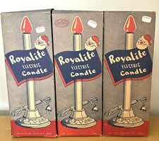 Vintage Christmas Royalite Electric Candle Set Of 3 In Original Boxes picture