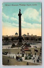 London-England, Nelson's Monument, Trafalgor Square, Antique, Vintage Postcard picture
