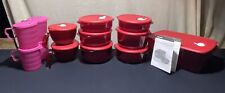 Tupperware Vent ‘N Serve Containers In Red and Pink Color Lot Of 13 picture