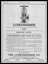 1912 The Lunkenheimer Co. Duro Blow-Off Valves Cincinnati Ohio Vintage Print Ad picture