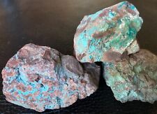 3pc Michigan Rock - Beautiful Natural Blue Chrysocolla Copper Rough Specimens picture