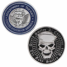 US Navy SKULL Death Smiles Challenge Coin with Case picture