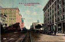 PC D Street, Street Car Trolley, US Grant Hotel on Left Downtown San Diego CA picture