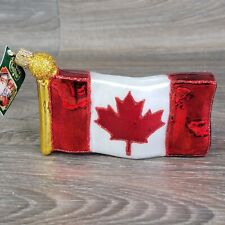 Old World Christmas Ornament OWC Canadian Flag Blown Glass Ornament Canada picture