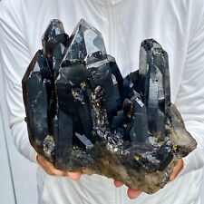7.8LB Natural Tea black Crystal quartz Cluster Mineral Specimen Healing reiki picture