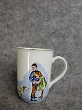 Vintage JSNY Norman Rockwell Coffee Tea Mug Cup Big Brother Dog Theme White  picture
