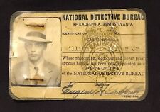 VINTAGE OBSOLETE National Detective Bureau Philadelphia PA Photo ID Card picture
