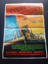 1943 WW2 USA AMERICA ARMY SOLDIER AIRCRAFT TANK WARSHIP INVENT PROPAGANDA POSTER picture