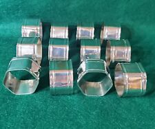 Set of 12  Silver Plate  Hexagon Napkin Rings- Made in India picture