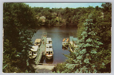 Post Card Upper Dells Boat Dock- Wisconsin Dells, Wis G157 picture