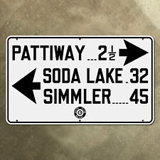 ACSC Pattiway Soda Lake Simmler highway road guide sign 1935 California 40x24 picture
