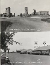 Lot of 2 Vintage 1950s RPPC Minnesota Postcards Camp Ripley Little Falls MN picture
