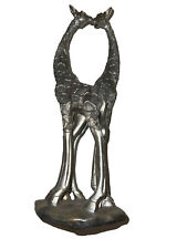 George S. Chen Imports SS-G-54300 2 Silver Giraffes Heart Shaped Figurines  picture