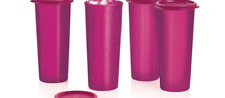 Tupperware Straight-sided Tumblers with lids Bordeaux Wine Color NEW picture
