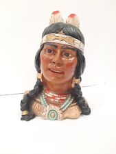 VTG Native American Indian Warrior bust Universal Statuary Corp Chicago 1974 605 picture