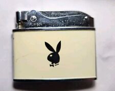 Vintage-RARE WHITE- Playboy Bunny Ears flat advertising lighter Made In Japan picture