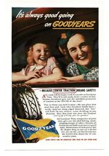 1937 GOODYEAR Tires mom and daughter looking out car window Vintage Print Ad picture