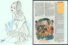 Doug Sneyd Signed Original Art Sketch w/ Print of Finished Playboy Cartoon picture